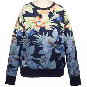 Lauren Ralph Lauren Ombre Tropical Floral Print Logo Sweatshirt Women’s Med NWOT